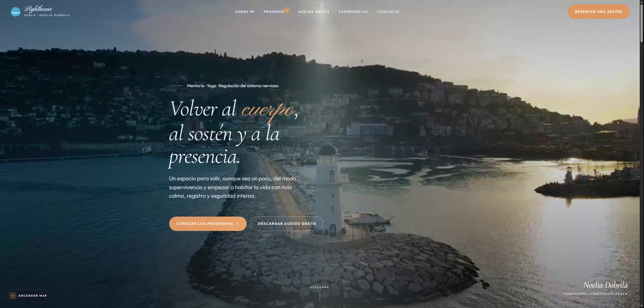 Lighthouse · Yoga — sitio hecho por Oficina de Jhonson